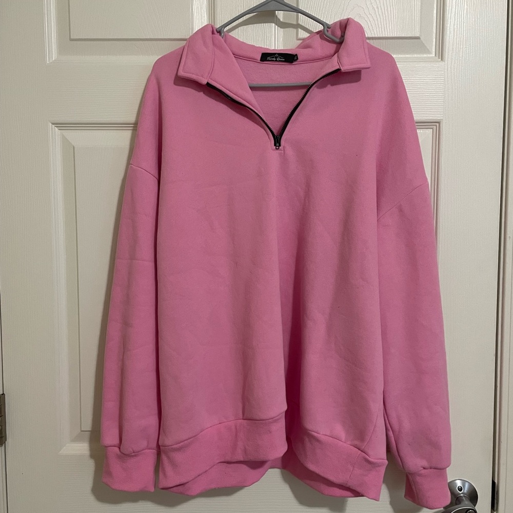 XL Pink Trendy Queens Quarter Zip Sweatshirt